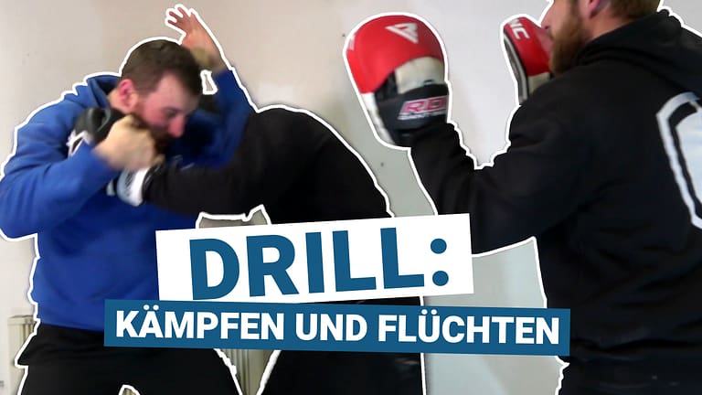 Krav Maga Drill zum Kämpfen und zum Flüchten